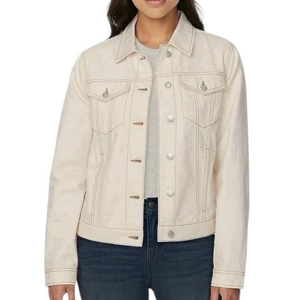 NWT BUFFALO DAVID BITTON CLASSIC CREAM COLORED DENIM JACKET SIZE M